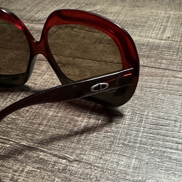 Vintage Christian Dior Oversized Red & Black Sunglasses 1970 France - Picture 6 of 14